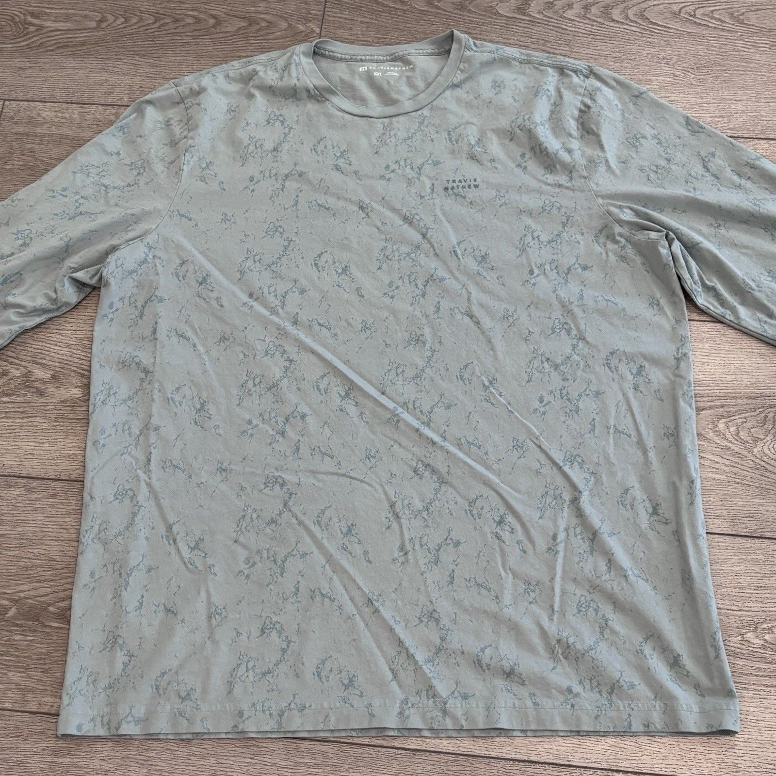 Travis Mathew Shirt Mens 2xl Blue Pattern Long Sleeve Golf Casual Outdoors